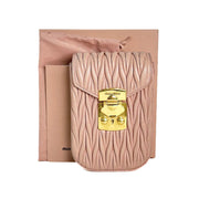 Miumiu Nappa Matelassé Pink Phone Bag with Chain - Jiaxyk